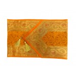 Indian Silk Table Runner with 6 Placemats & 6 Coaster in Orange Color Size 16x62